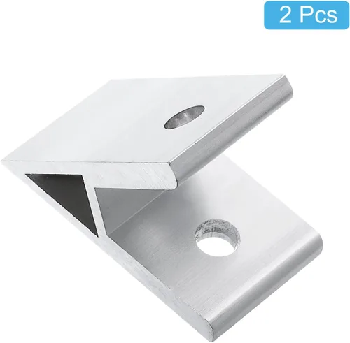 Miniatura 3 de uxcell 2 soportes de esquina de perfil de aluminio con ángulo de 45 grados, conectores de junta de esquina para serie 4040 (tono plateado)