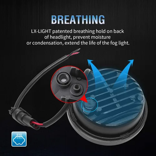 Miniatura 6 de LX-LIGHT 4.5 pulgadas Luz LED Negra de Pasar Antiniebla de Foco Auxiliar para Proyector de Motocicletas Lámpara de Conducción Negro