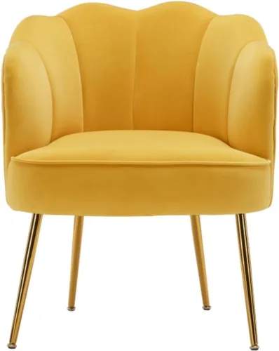 Miniatura 10 de Silla decorativa de terciopelo moderna con patas de metal, acogedora y suave, tapizada, para sala de estar, dormitorio (verde oscuro)