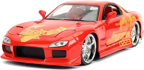 Jada Toys Fast & Furious 1:24 Orange JLS Mazda RX-7 - Coche fundido a presión, juguetes para niños y adultos (30747)