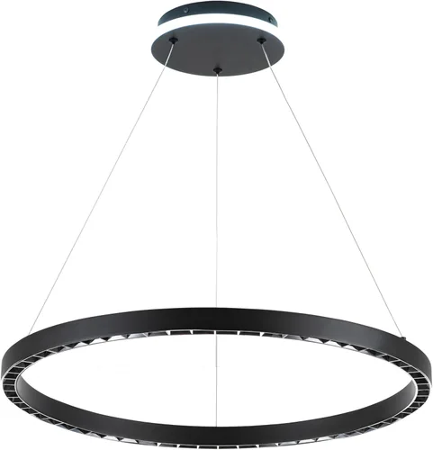 Miniatura 17 de Lámpara colgante LED moderna regulable de 23.6 pulgadas, color negro, 1 anillo circular, para sala de estar, comedor, cocina, oficina, vestíbulo