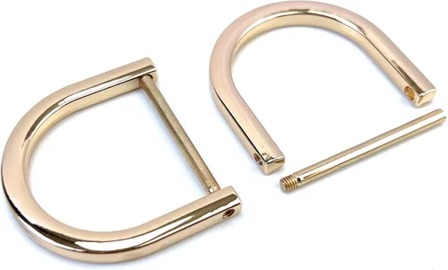 Miniatura 15 de 4 anillos en D resistentes con grillete de 1-1/2 pulgadas, oro antiguo, en forma de U, repuesto para bolso, llavero, collar de perro