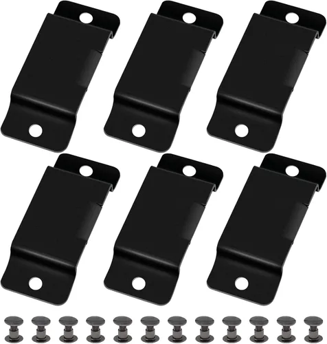 Miniatura 7 de Kibbeh 12 Pcs Metal Tape Measure Holder - Belt Clips with Rivets, Easy to Carry (Matte Black)