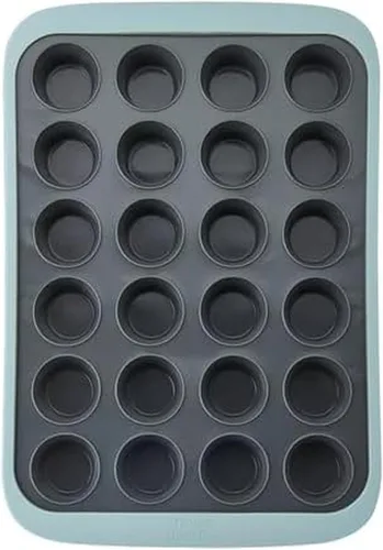 Miniatura 19 de Chicago Metallic Molde de silicona para magdalenas de 12 tazas, color azul, antiadherente con borde reforzado con alambre, apto para horno hasta 428