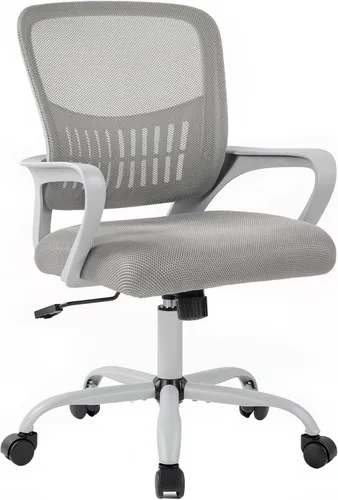 Miniatura 11 de DUMOS Silla de Oficina para Hogar y Computadora - Ergonómica con Respaldo Medio y Soporte Lumbar y Modo de Balanceo, Altura Ajustable con Brazo