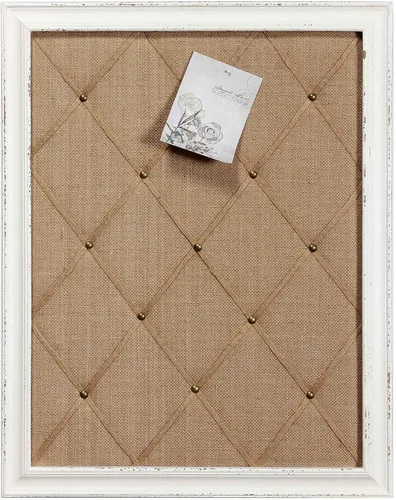 Tablero de tela de lino blanco antiguo, tablero de mensajes de 21 x 27 pulgadas, decoración de pared, tablero de anuncios de arpillera, tableros de