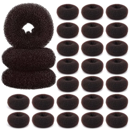 Miniatura 8 de HOFASON Accesorios para hacer bollos – 12 piezas de donas de anillo pequeño para estilo de moño de ballet, moldeadores de calcetines para niños