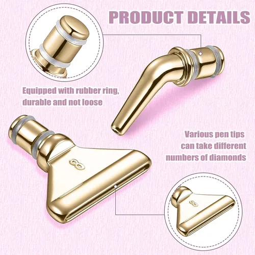 Miniatura 4 de ZYNERY Kit de 40 bolígrafos de pintura de diamante, 13 puntas de acero inoxidable para accesorios de pintura de diamantes con 12 arcilla, bolígrafos