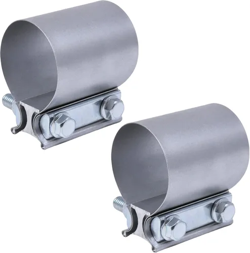 Miniatura 7 de Abrazadera de tubo de escape JEEFHO de 2.5 pulgadas, abrazadera de unión por soldadura para tubo de escape de 2 pulgadas OD con manga de abrazadera