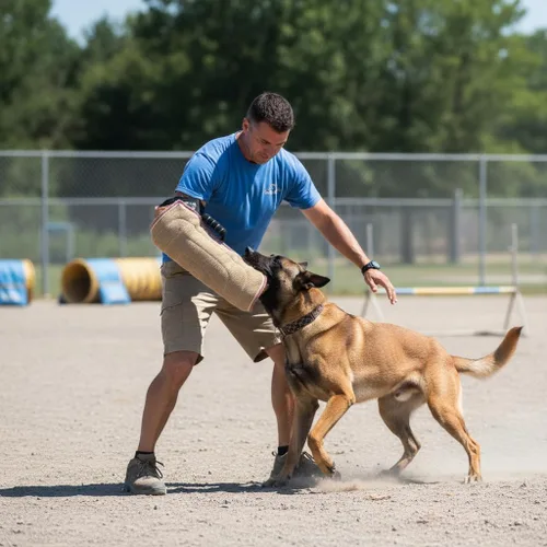 Miniatura 2 de Morezi Manga de mordida de perro para entrenamiento de perros grandes, equipo de entrenamiento de yute fuerte, apto para Pit Bull Pastor alemán K9