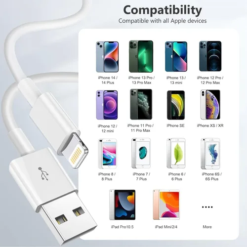 Miniatura 7 de Cable original de Apple [certificado MFi de Apple] Cable Lightning a USB compatible con iPhone 13/12/11 Pro Max/XS MAX/XR/XS/X/8/7/Plus/6S iPad