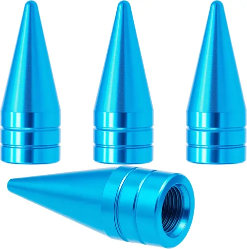 Miniatura 29 de 4 piezas de tapas de válvula de rueda con forma de punta, válvula de rueda de aleación de aluminio con punta, universal para automóviles, SUV