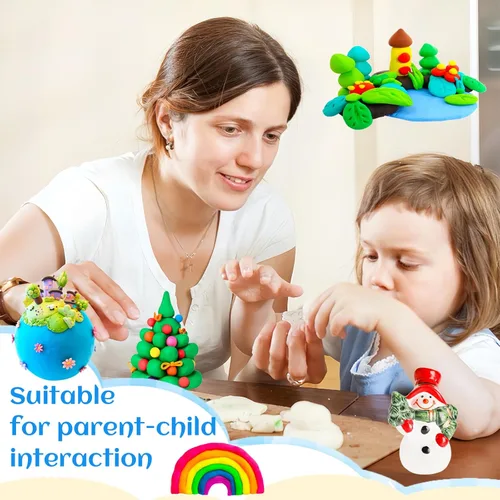 Miniatura 6 de Paquete de 50 arcilla de espuma blanca seca al aire, arcillas moldeables suaves y ligeras de 1.3 libras con 3 cuchillos de escultura para niños