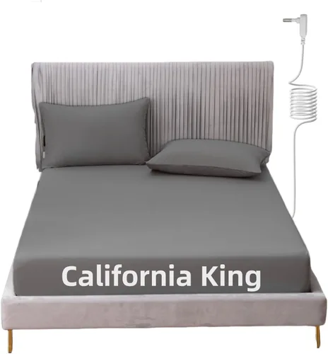 Miniatura 35 de Grounding - Sábana de cama tamaño King con cordón de 15 pies, 90% algodón orgánico + 10% fibra plateada, sábanas conductivas para un mejor sueño