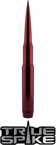 TRUE SPIKE Penetrador rojo de 9 pulgadas - Antena de bala gruesa con antirrobo + bobina de cobre en calibre pesado mecanizado CNC de aluminio corto