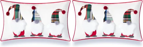 Miniatura 13 de Hofdeco Premium Funda de almohada lumbar decorativa de lona pesada clásica navideña de vacaciones de invierno SOLO para sofá, diván, cama, tartán