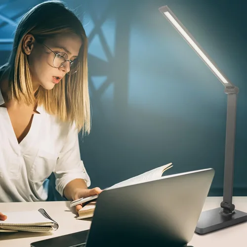 Miniatura 3 de DWEPTU Lámpara de escritorio recargable Lámparas de escritorio LED Lámparas de escritorio para cuidado de los ojos Lámpara de oficina regulable