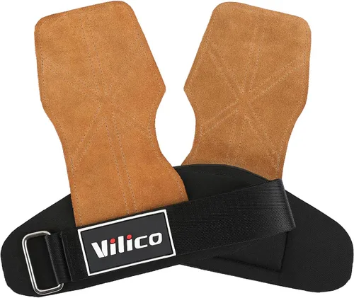 Miniatura 10 de Guantes de cuero para levantamiento de pesas, correas de muñeca para levantamiento de pesas, correas de levantamiento de pesas ajustables, agarre