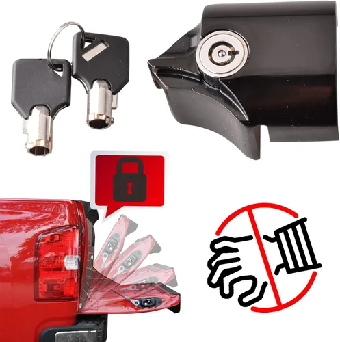 Cerradura antirrobo para portón trasero compatible con Toyota Tacoma 2016-2023 Cerradura de puerta trasera con llaves hechas de aleación de zinc,