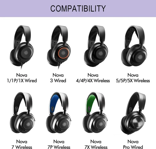 Miniatura 2 de Almohadillas de repuesto para SteelSeries Arctis Nova – Almohadillas de tela de malla mágica para auriculares Arctis Nova Pro Wired, Nova 1, 3, 4
