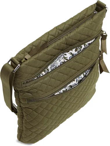 Miniatura 5 de Bolso cruzado hipster de algodón con triple cremallera para mujer