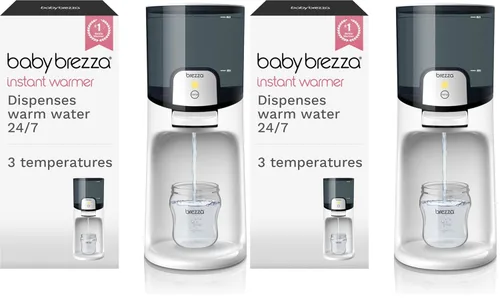 Baby Brezza Calentador instantáneo de biberones – Calentador de agua rápido que dispensa al instante 24/7 en 3 temperaturas, blanco (Paquete de 2)