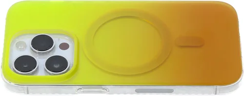 Miniatura 2 de Funda degradada para iPhone 14 Pro - Diseño multicolor degradado naranja y amarillo, resistente a los impactos y con imanes