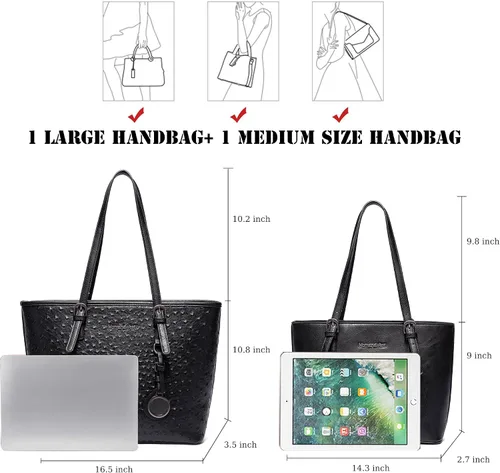 Miniatura 2 de Juego de bolsos para mujer, bolso de mano para mujer, bolso de hombro grande y mediano, bolso de hombro, bolso de 2 piezas