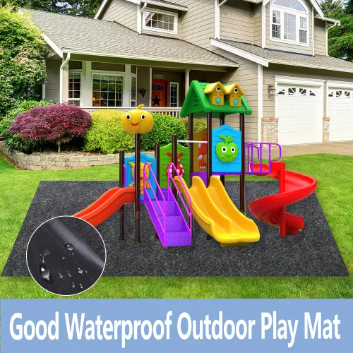 Miniatura 5 de Tapete grande de 71 x 55 pulgadas para casa de juegos al aire libre, antideslizante, tapete de actividades para casa de juegos, impermeable