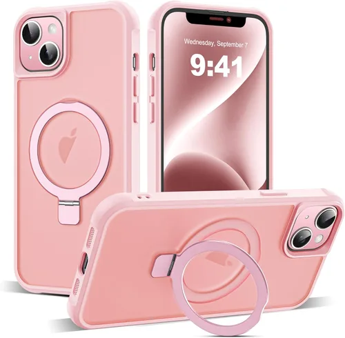 Miniatura 136 de SKYLMW – Funda compatible con iPhone 12 Pro Max y iPhone 13 Pro Max con soporte magnético invisible tipo anillo, fundas translúcidas para teléfonos