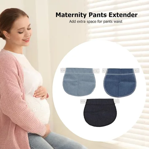 Miniatura 2 de plplaaoo Extensor de pantalones de maternidad, profesional, portátil, ajustable, suave, elástico, extensor de cintura, 3 piezas, extensores