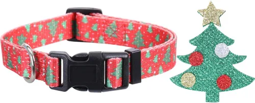 Miniatura 4 de Paquete de 2 collares de Navidad ajustables con accesorios para árbol de Navidad y árbol de Navidad
