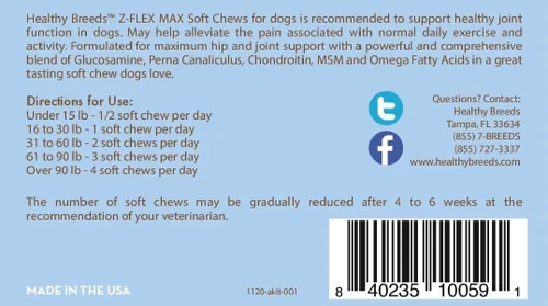 Miniatura 66 de Healthy Breeds Great Pyrenees Z-Flex Max - Masticables suaves para cadera y articulaciones, 50