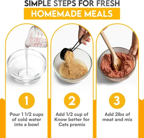 Miniatura 6 de Know Better Mezcla Premium de Receta de Pollo para Comida Cruda o Cocida para Gatos - Suministros Naturales Mezcla de Comida con Taurina para Gatos