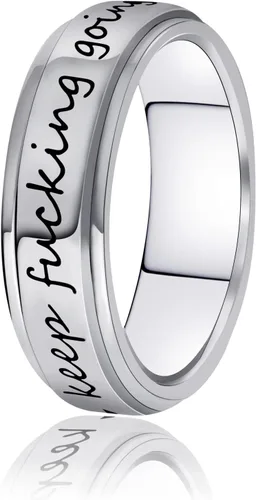 Miniatura 12 de Anillo giratorio para mujeres con ansiedad, de acero inoxidable de 0.236 pulgadas, para aliviar el estrés, anillo de ansiedad para damas