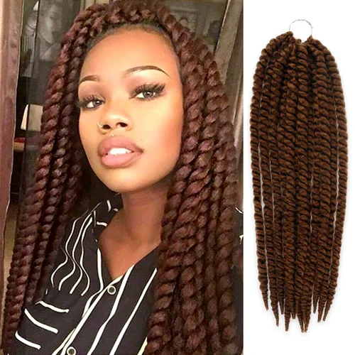 Miniatura 13 de Trenzas de ganchillo de pelo sintético auténtico doble Jumbo Senegalese Twist 12" (30)