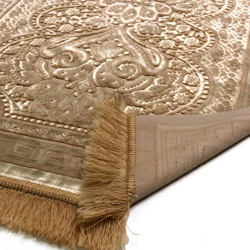 Miniatura 7 de Modefa Alfombra de oración de terciopelo de lujo con cuentas de oración, suave y elegante, alfombra musulmana turca Janamaz Sajada para hombres