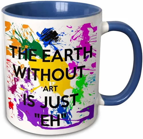 Miniatura 8 de 3dRose Ceramic The Earth Without Art is just eh - Taza, 1 unidad (paquete de 1), color negro