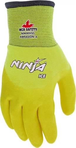 Miniatura 2 de MCR Safety Guantes N9690HV Ninja Ice de Alta Visibilidad de 15 Medida de Nylon Aislado para Clima Frío