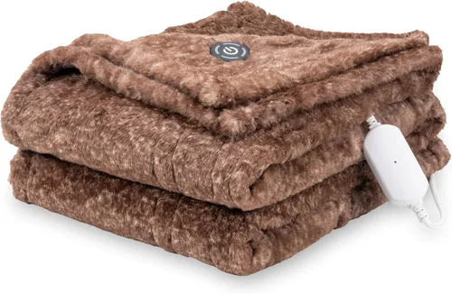 Manta eléctrica Berkshire Blanket: manta térmica reversible de Grace Fur a Loftmink con 4 niveles de calor, manta eléctrica de calentamiento rápido