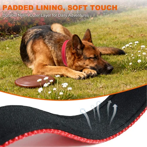 Miniatura 4 de Taglory Collar reflectante para perros extra grandes, de neopreno suave acolchado con hebilla de bloqueo a prueba de escapes, anillo de aleación
