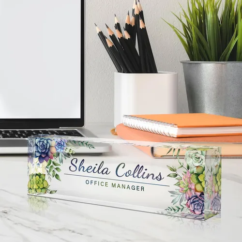 Miniatura 3 de Placa de nombre personalizada para escritorio, regalos de agradecimiento para empleados, placa de nombre de escritorio acrílica personalizada