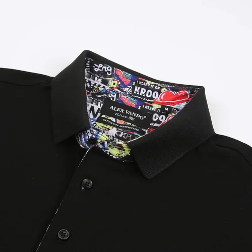 Miniatura 3 de Alex Vando Polo para hombre, manga corta, ajuste regular, diseño de moda