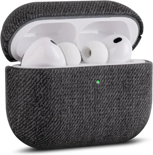 Miniatura 32 de Haobobro Funda de piel para AirPods Pro 3, piel seleccionada respetuosa con la piel, con textura de fibra de carbono, hecha a mano, funda rígida