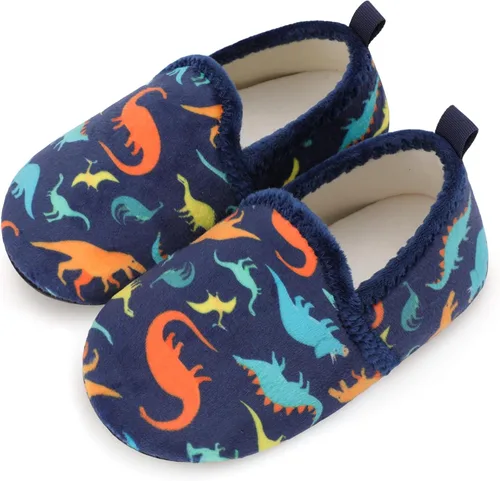 Scurtain Pantuflas unisex para niños grandes, calcetines de lana artificial con suela de goma antideslizante para niños grandes, niñas y niños