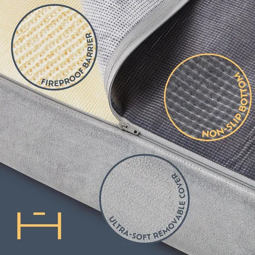 Miniatura 4 de Heyward Sofá triple de 4.5 pulgadas + colchón Tamaño individual XL Espuma firme portátil certificada Certi PUR-US se pliega en el sofá