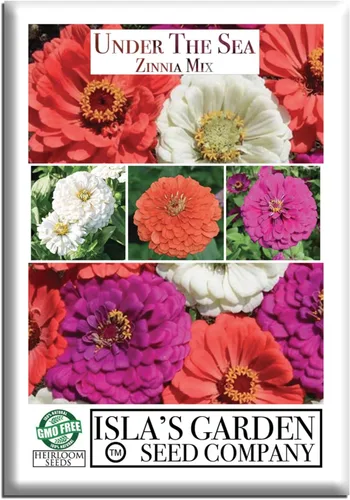 Semillas de zinnia "Under The Sea Mix" para plantar, más de 200 semillas de flores por paquete, semillas de jardín de Isla (semillas de jardín de