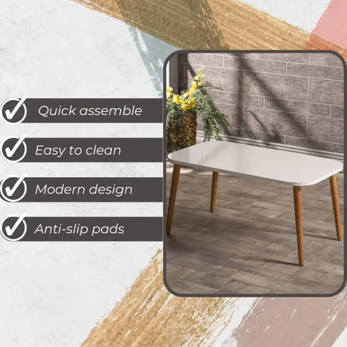 Miniatura 9 de Mesa de centro rectangular de estilo moderno para sala de estar, mesa auxiliar rectangular moderna, mesas de centro para sala de estar, mesa