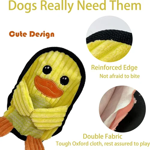 Miniatura 3 de Juguetes chirriantes para perros, paquete de 3, peluches suaves y resistentes, sin juegos de juguetes de peluche, juguetes duraderos para masticar