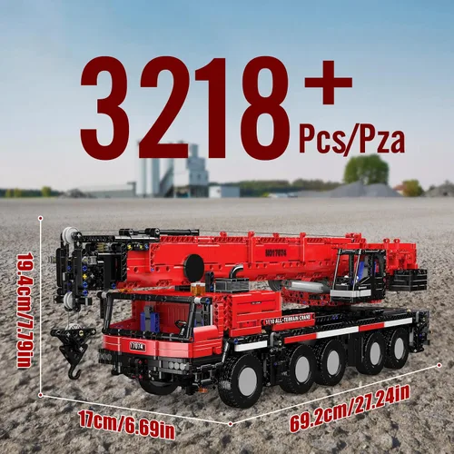 Miniatura 7 de Mould King 17074 Engineering LTM Crane: Modelos de máquina de grúa de construcción con control remoto todo terreno perfectos para entusiastas